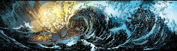 The water starting getting rough, the tiny ship was tossed. If not for the courage of the fearless crew, The Minnow would be lost (The Minnow would be lost).