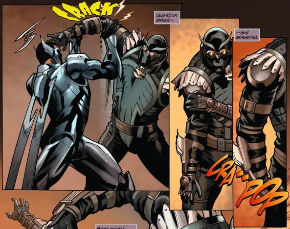 Don't mind Batwing, he just wants to get in there and break your arm a minute.