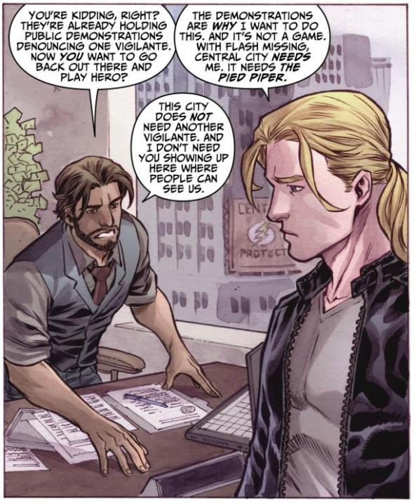 I assume that's an iPad on Singh's desk. Central City PD pays their guys well.