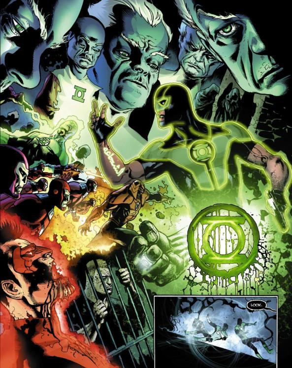 Yeah, yeah, predictions, whatever: I love that big, wet Green Lantern stamp on the page. It looks like it hurt.