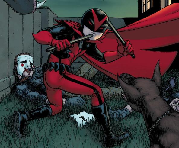 Damian Wayne as Redbird in Batman Incorporated 3