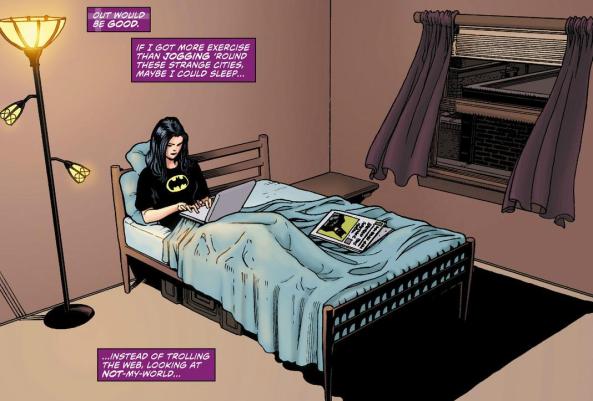 Lying in bed in a Batman t-shirt with Batman magazines resting on the covers... can DC see into my bedroom?