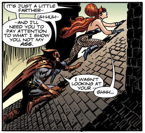 "I'm just saying, we wouldn't have this problem if you were wearing your yoga pants and a pair of Keds."