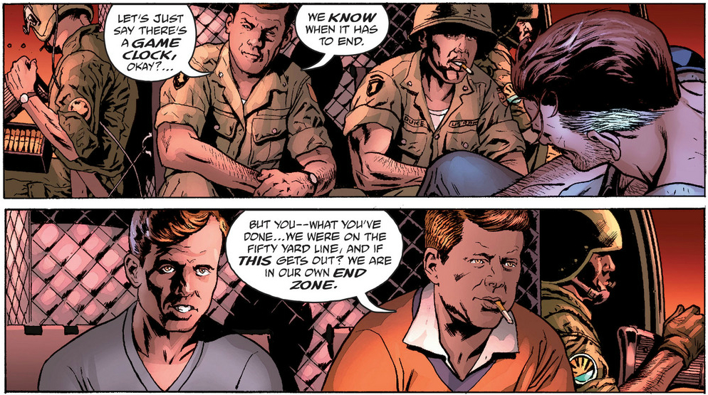 Eddie hallucinates the Kennedys