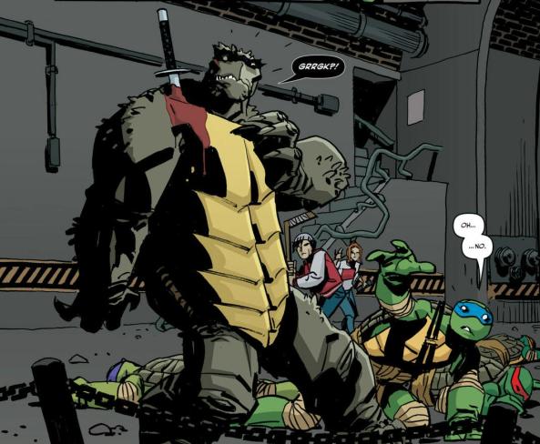 Leo sticks a sword in Slash's neck