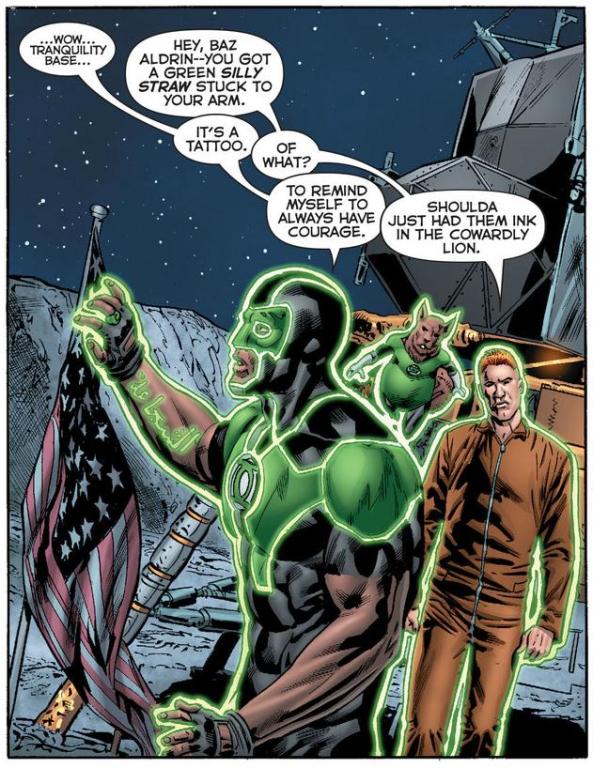 Baz B'dg and Guy Gardner on the Moon