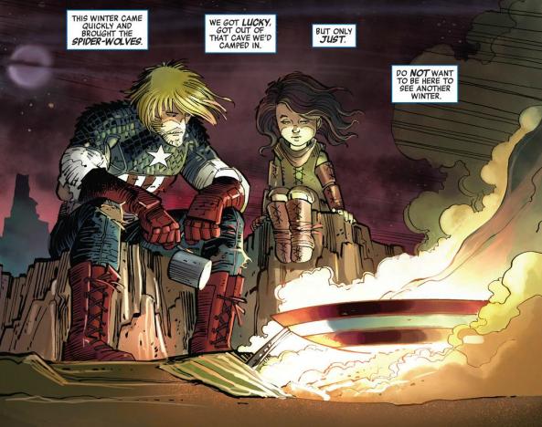 Captain America and Ian camping in Dimension Z