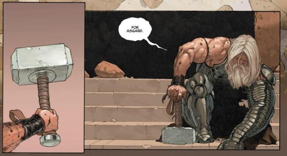 Old Man Thor summons his hammer