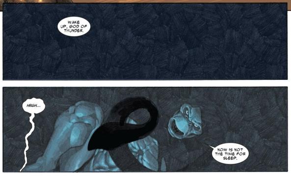 Thor wakes up to see the God Butcher