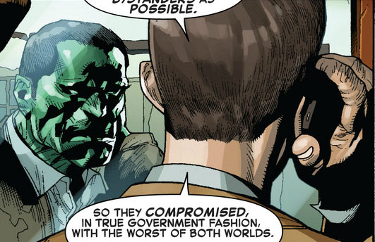 Does this suit make me look...uh, green? bruce and hulk