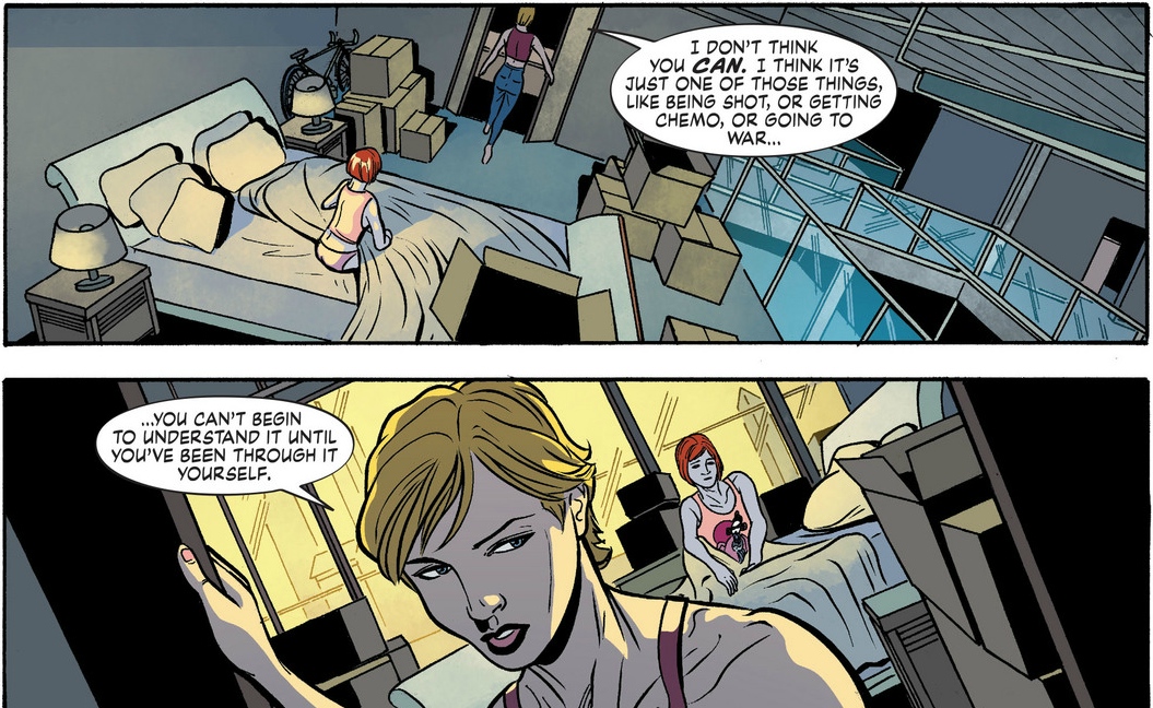 "Call me when you've had your daughter taken away, then reminded of that loss daily by a highly disturbing criminal investigation, then had your girlfriend reveal she's your worst enemy and also propose to you at the same time, then we'll talk."