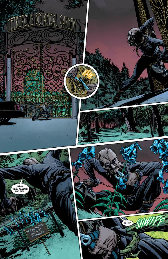 Scarecrow breaks in to the Botanical Gardens Swamp Thing 19