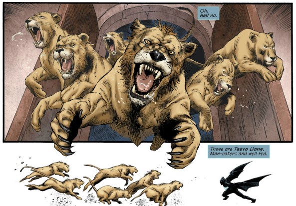 Batwing fights the lions of Tsavo