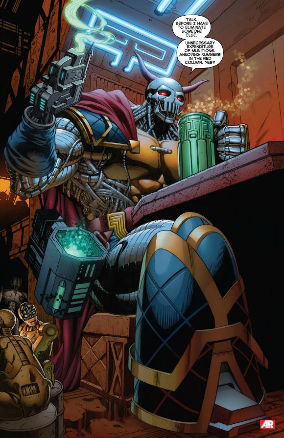 Death's Head is a totally Russain 30-foot tall bounty hunter robot