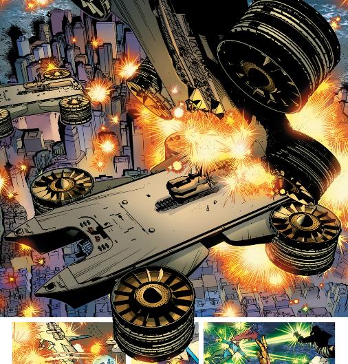 Helicarrier crashing into helicarrier