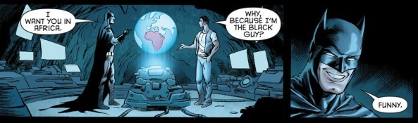 Luke Fox asks if he's Batwing because he's black