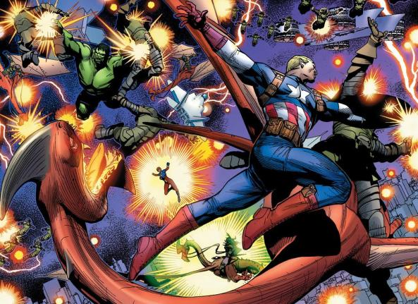 The Defenders fight Morgana Le Fay's armies