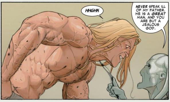 Thor gets force-choked by Gorr's son