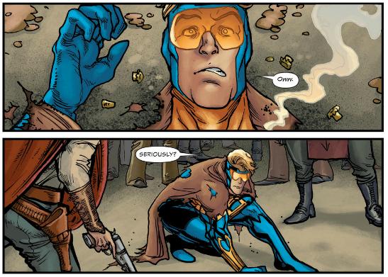Booster Gold gets shot in the 1890s