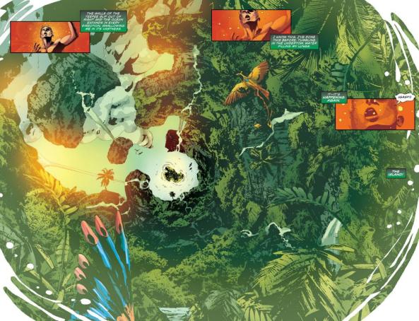 Green arrow the island