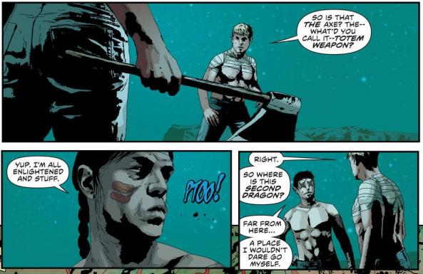 John Butcher displaying the magic of the axe totem