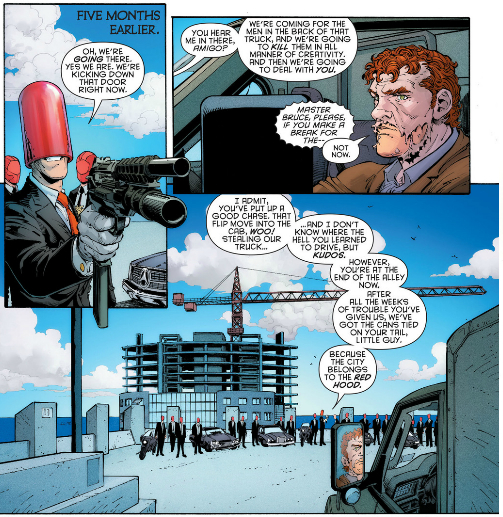 Of course, I hear him as John DiMaggio's Joker from "Under the Red Hood", not as Mark Hammill for some reason