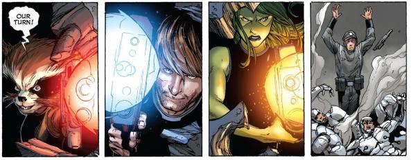 Rocket Raccoon, Star Lord Peter Quill Gamora and the Spartax losers