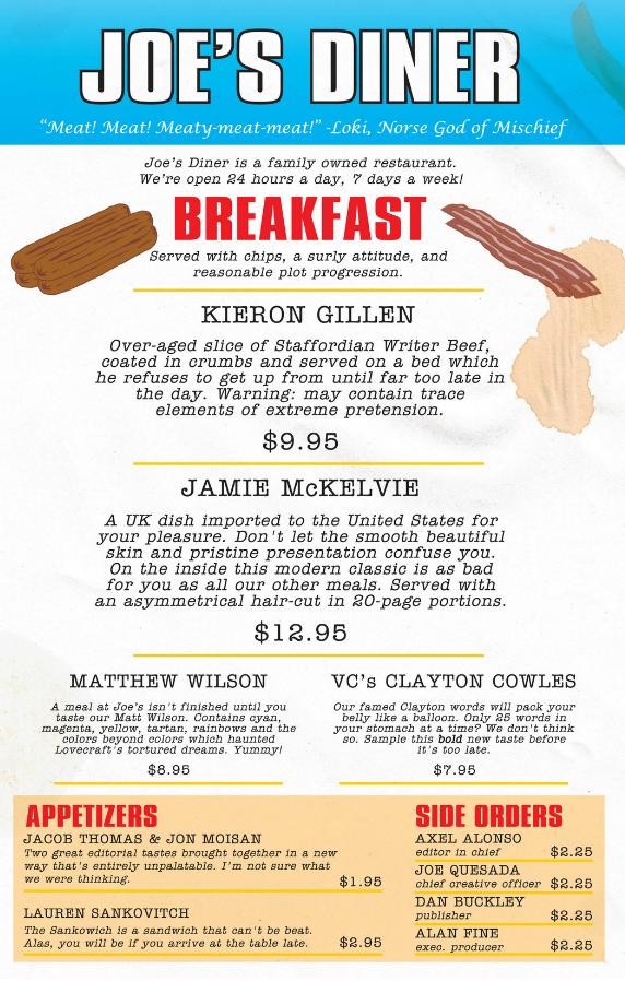 Joe's Diner and also Young Avengers credits