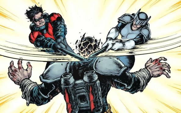 nightwing and knight fight Leviathan