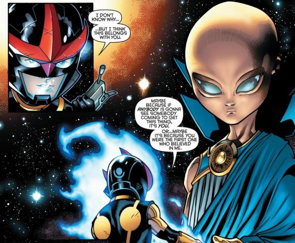 Sam hands the ultimate Nullifier over to the Watcher