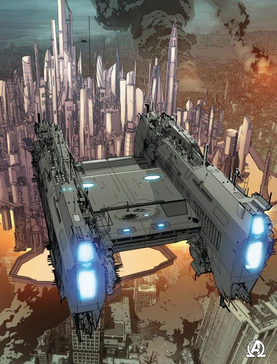 Thanos ship over Atillan over NYC