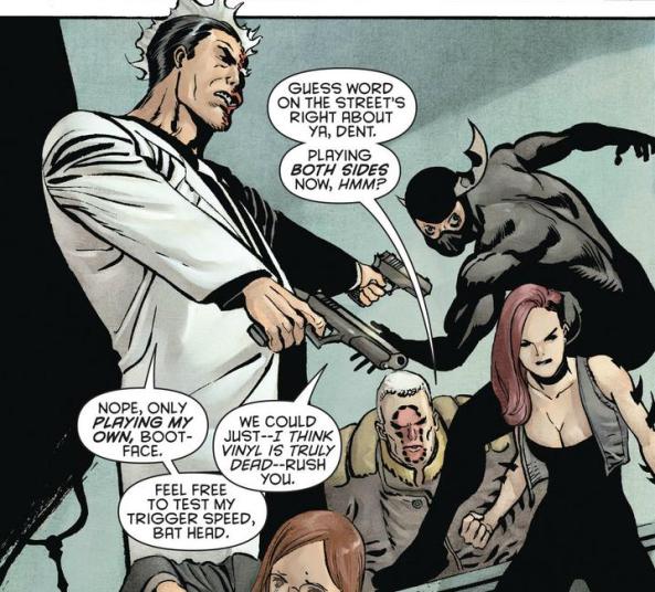 Two-Face encounters Boot-Face and Batarang-Head