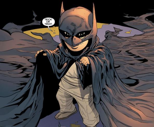 Damian goes trick-or-treating