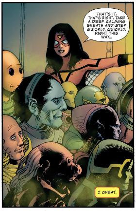 Spider-Woman knows a cheat code