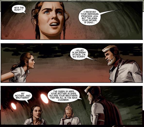 Princess Leia's father is dead (yes, that's annikin behind her and Luke in front of her)