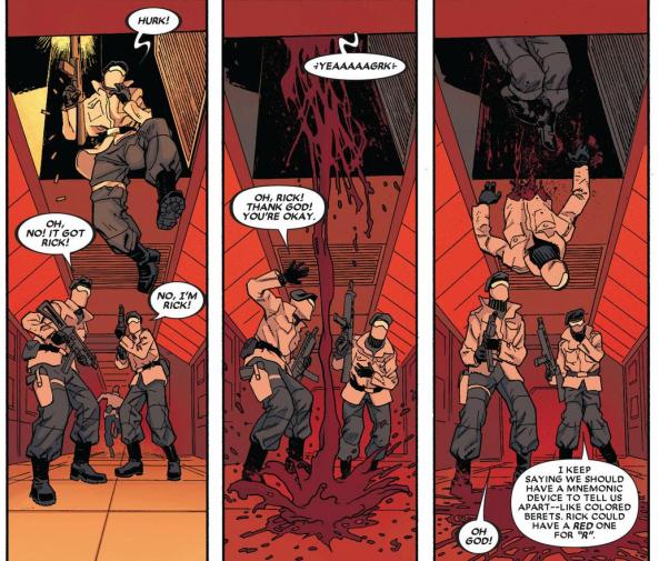 deadpool in the cieling