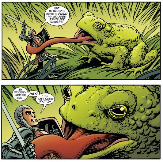 Wooden Knight gets eaten by a frog