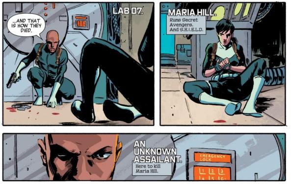 Maria Hill at gunpoint