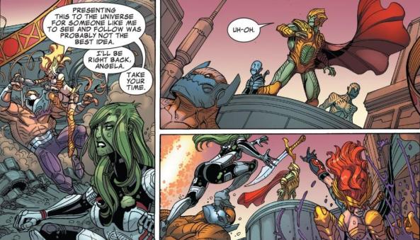 Gamora and Angela kicking ass