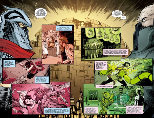 Shredder and Krang, sitting on a boat...