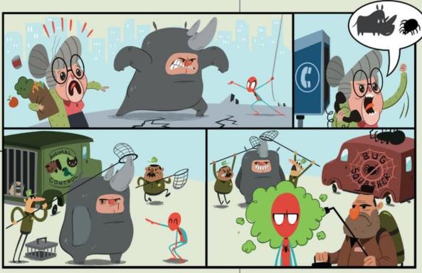 Gale Atkins Aunt May reports rino and spider