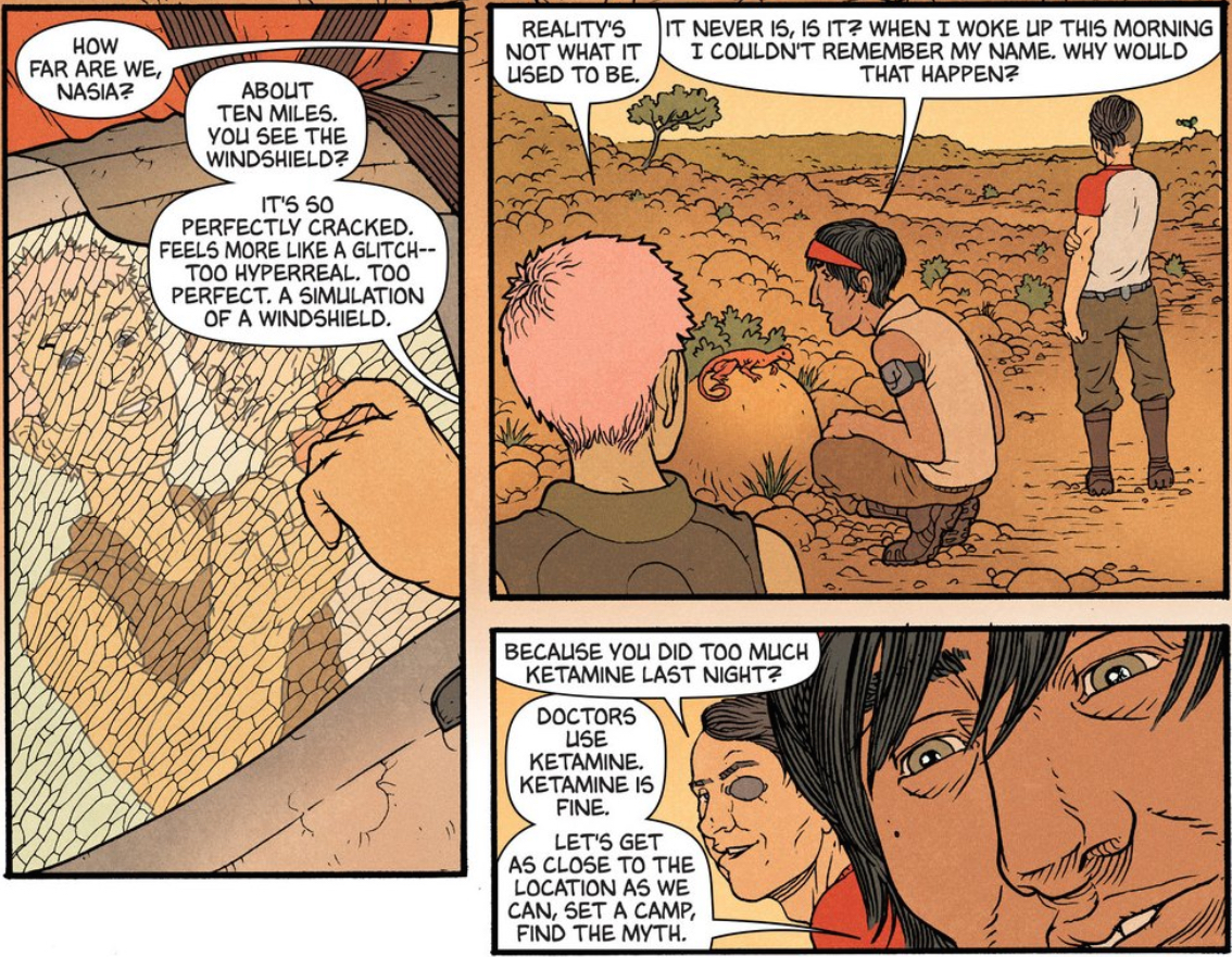 A simulation of a windshield