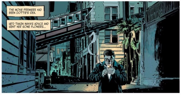 Charlie walks under the Angel's Flight