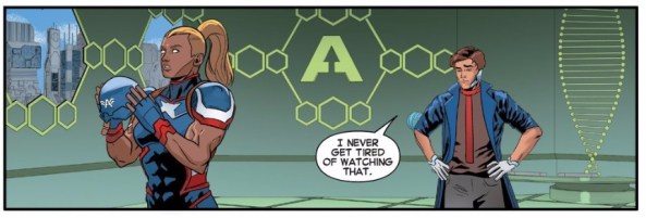 Miguel checks out Captain America's ass