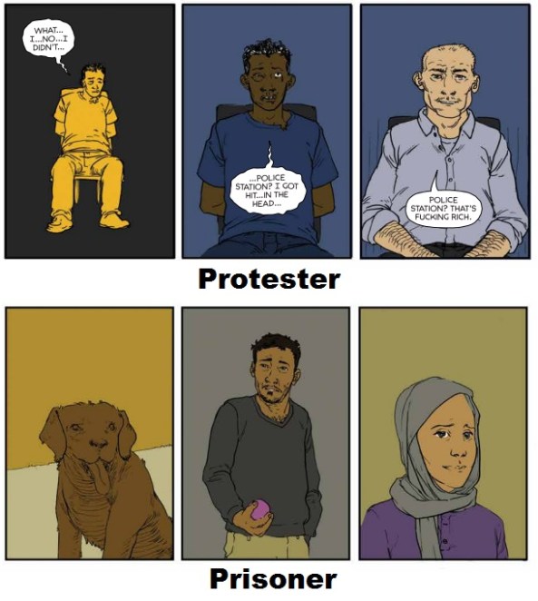 protester and prisoner colors