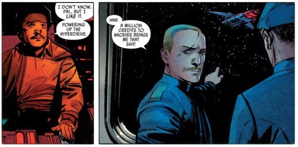 Lando escapes Three Star Destroyers