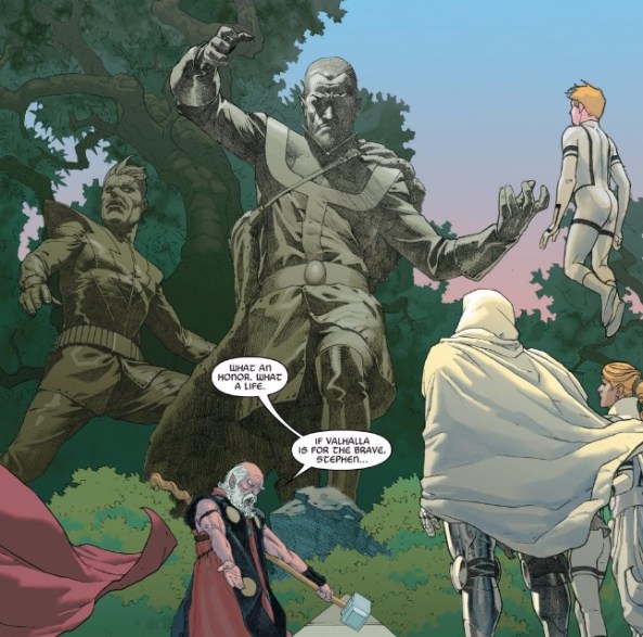 Monuments to Molecule Man and Stephen Strange