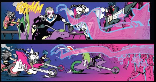 Misfits on guitar-bikes