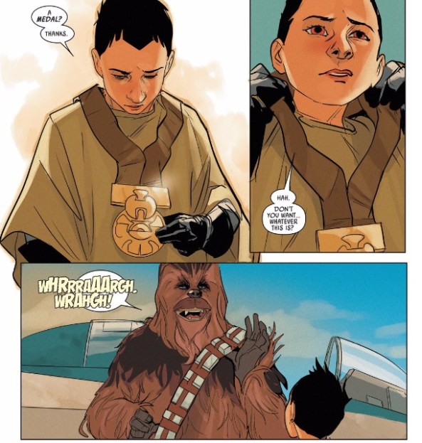 chewbacca gives away his medal